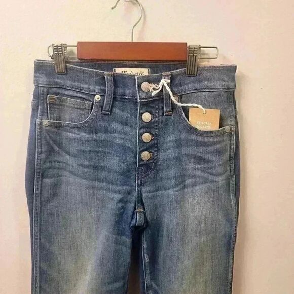 Madewell Slim Straight Distressed Jeans Size 24 - Picture 5 of 15